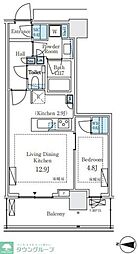 パークシティ中野ザタワーエアーズ 1LDKの間取図画像
