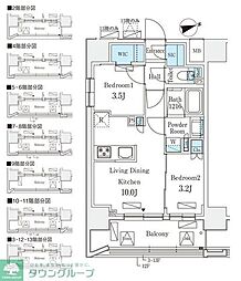 リビオメゾン御茶ノ水EAST 2LDKの間取図画像