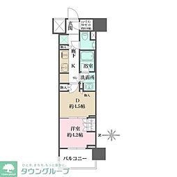 ザ・パークハウスアーバンス渋谷 1DKの間取図画像