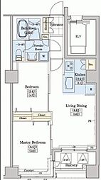 レジディアタワー上池袋タワーサイド 2LDKの間取図画像