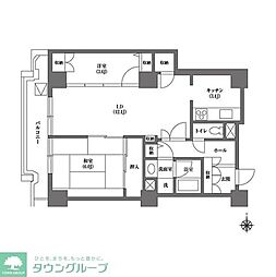 文京グリーンコートビュータワー本駒込B棟 2LDKの間取図画像