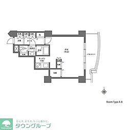 文京グリーンコートビュータワー本駒込B棟 1Kの間取図画像