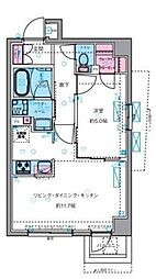 ジェノヴィア四谷三丁目グリーンヴェール 1LDKの間取図画像