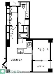 フレンシア外苑西 1LDKの間取図画像