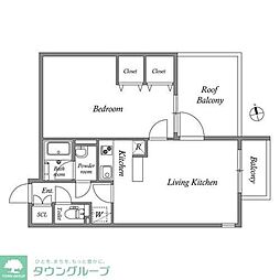 PASEO市谷加賀町 1LDKの間取図画像