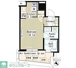 マイタワーレジデンス 1Kの間取図画像