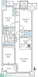 It's東京フォーサイトスクエア 3LDKの間取図画像