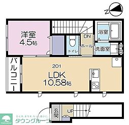 Fika夏目坂 1LDKの間取図画像