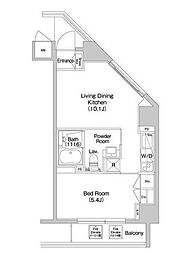 コンフォリア西新宿 1LDKの間取図画像