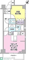 サンピエス根津 1LDKの間取図画像