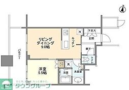 パークコート文京小石川ザタワー 1LDKの間取図画像