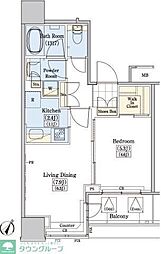 レジディアタワー上池袋タワーサイド 1LDKの間取図画像