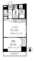 ローズガーデン 1LDKの間取図画像