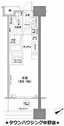 パークハビオ西新宿 ワンルームの間取図画像