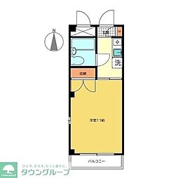 グリーンヒルズ 1Kの間取図画像