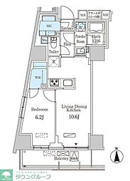 パークアクシス池袋 1LDKの間取図画像