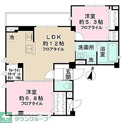 mauve 神楽坂 2LDKの間取図画像
