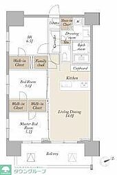 ライトテラス新宿御苑 17階3LDKの間取り