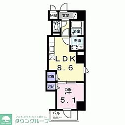 プラムツリー神楽坂 3階1LDKの間取り