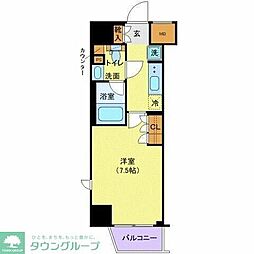 ジェノヴィア新宿早稲田グリーンヴェール 14階1Kの間取り