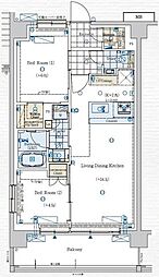 GENOVIA赤羽 2階2LDKの間取り