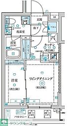 ベルシード王子神谷 3階1LDKの間取り