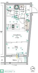 ＳＹＦＯＲＭＥ　ＫＯＭＡＧＯＭＥII 3階1DKの間取り