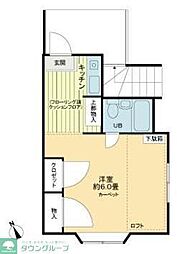 サンライフ赤羽 2階ワンルームの間取り