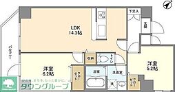 アルファコート王子2 9階2LDKの間取り