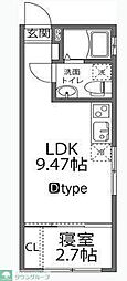 ラヴィージェ赤羽 4階1LDKの間取り