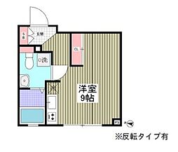 ルナーリア 3階ワンルームの間取り