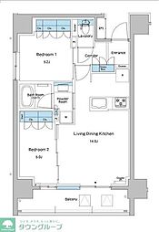 ルフォンプログレ志村坂上 3階2LDKの間取り