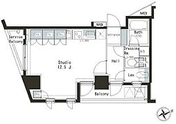 都営大江戸線 本郷三丁目駅 徒歩3分の賃貸マンション 11階ワンルームの間取り