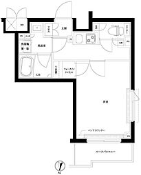 ルーブル赤羽台 4階1Kの間取り