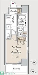 ＨＦ川口駅前レジデンス 2階1Kの間取り