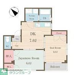 メゾン小峯 2階2DKの間取り