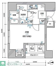 ディアレイシャス王子神谷 7階1Kの間取り