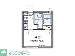 クレイノクラウドIII本郷 2階1Kの間取り