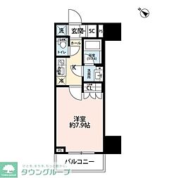 プレール・ドゥーク王子 5階1Kの間取り