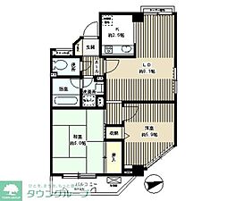 タウン・ハイム本駒込 3階2DKの間取り