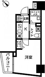 スカイコート池袋第7 11階1Kの間取り
