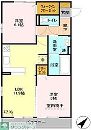 アルページュ 1階2LDKの間取り