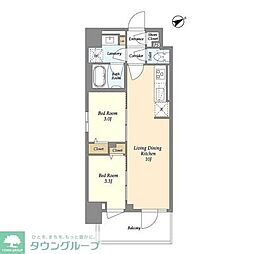 荒川区町屋1丁目マンション 2LDKの間取図画像