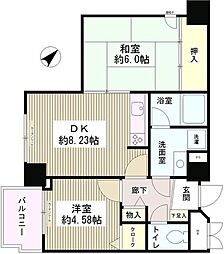 マハール駒込 3階2DKの間取り