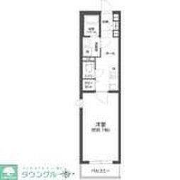 コンポジット王子 2階1Kの間取り