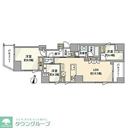 ＧＲＥＥＮ　ＰＡＲＫ　文京白山 3階3LDKの間取り
