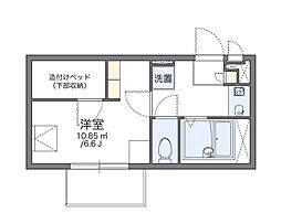 JR山手線 西日暮里駅 徒歩9分の賃貸マンション 2階1Kの間取り