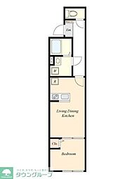 HW.Hills 東日暮里 1階1LDKの間取り