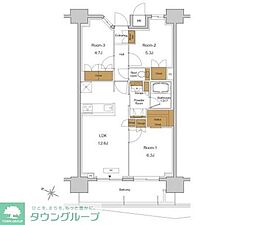 ＲＪＲプレシア東十条ガーデン 10階3LDKの間取り