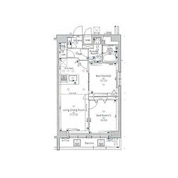 アルマドーラ王子(アルマドーラオウジ) 10階2LDKの間取り